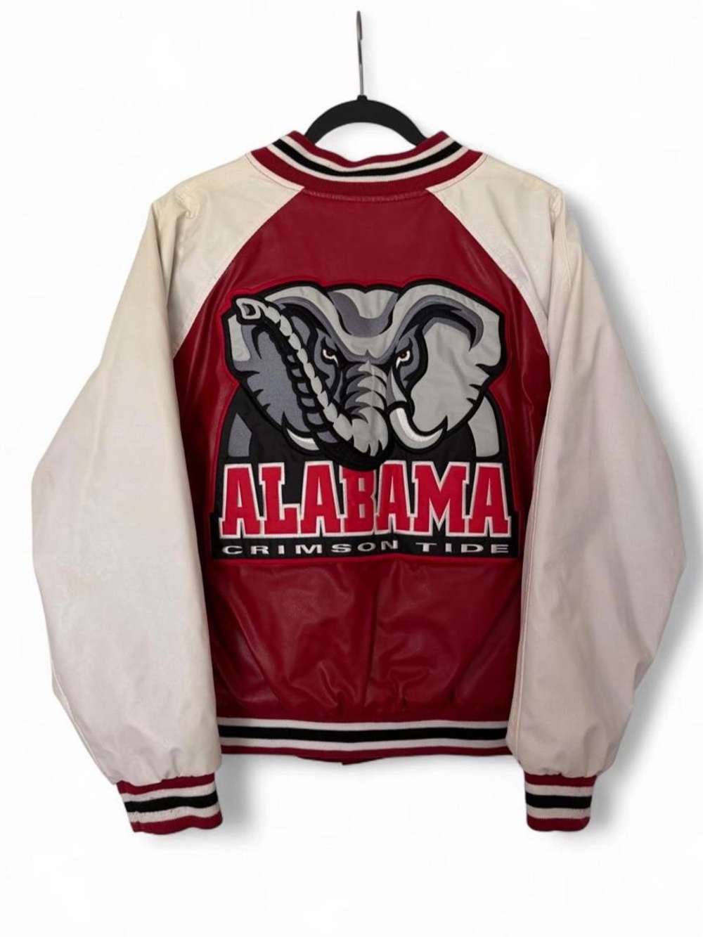 Vintage 90s University of Alabama Crimson Tide Varsity leather bomber jacket